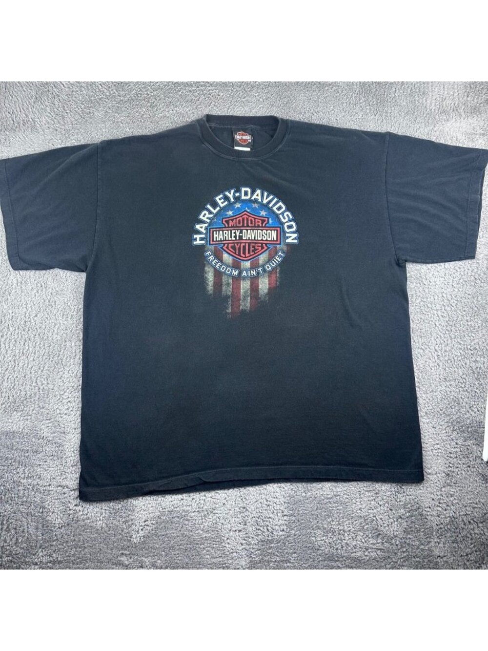 Harley-Davidson T-Shirt Mens 2XL Black Freedom Ain't Quiet Hammond Louisiana Dog